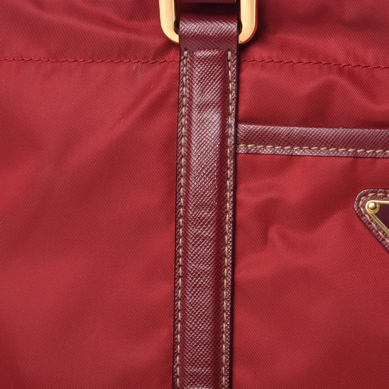 Prada Tessuto Nylon Saffiano Tote Red 8 of 10
