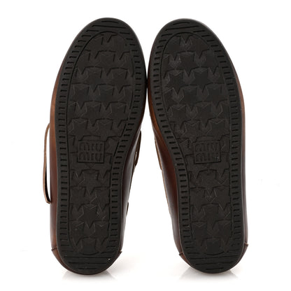 Miu Miu Vitello Deco Boat Loafers 37 Sienna 11 of 20