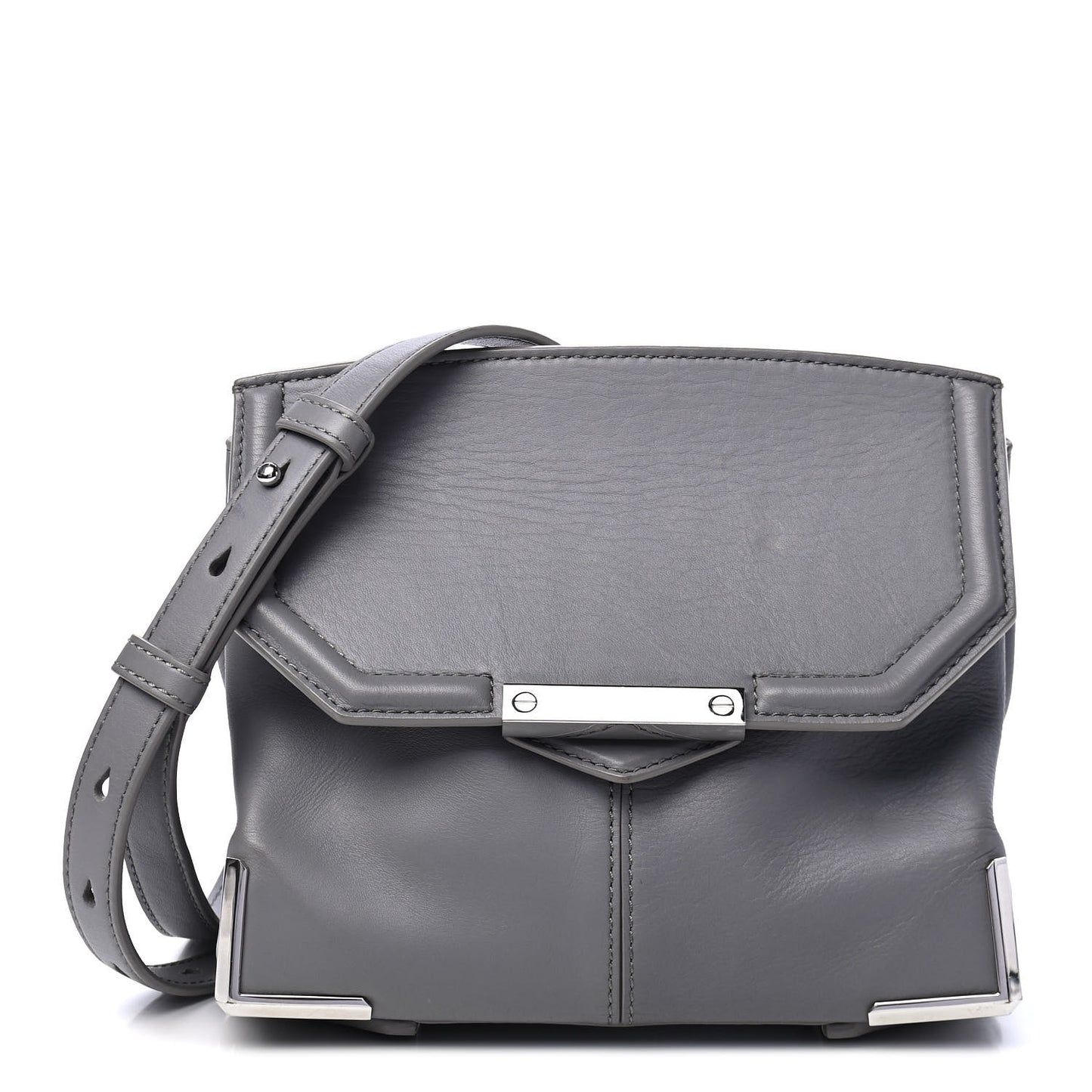 Calfskin Small Marion Tote Grey Silver Hardware