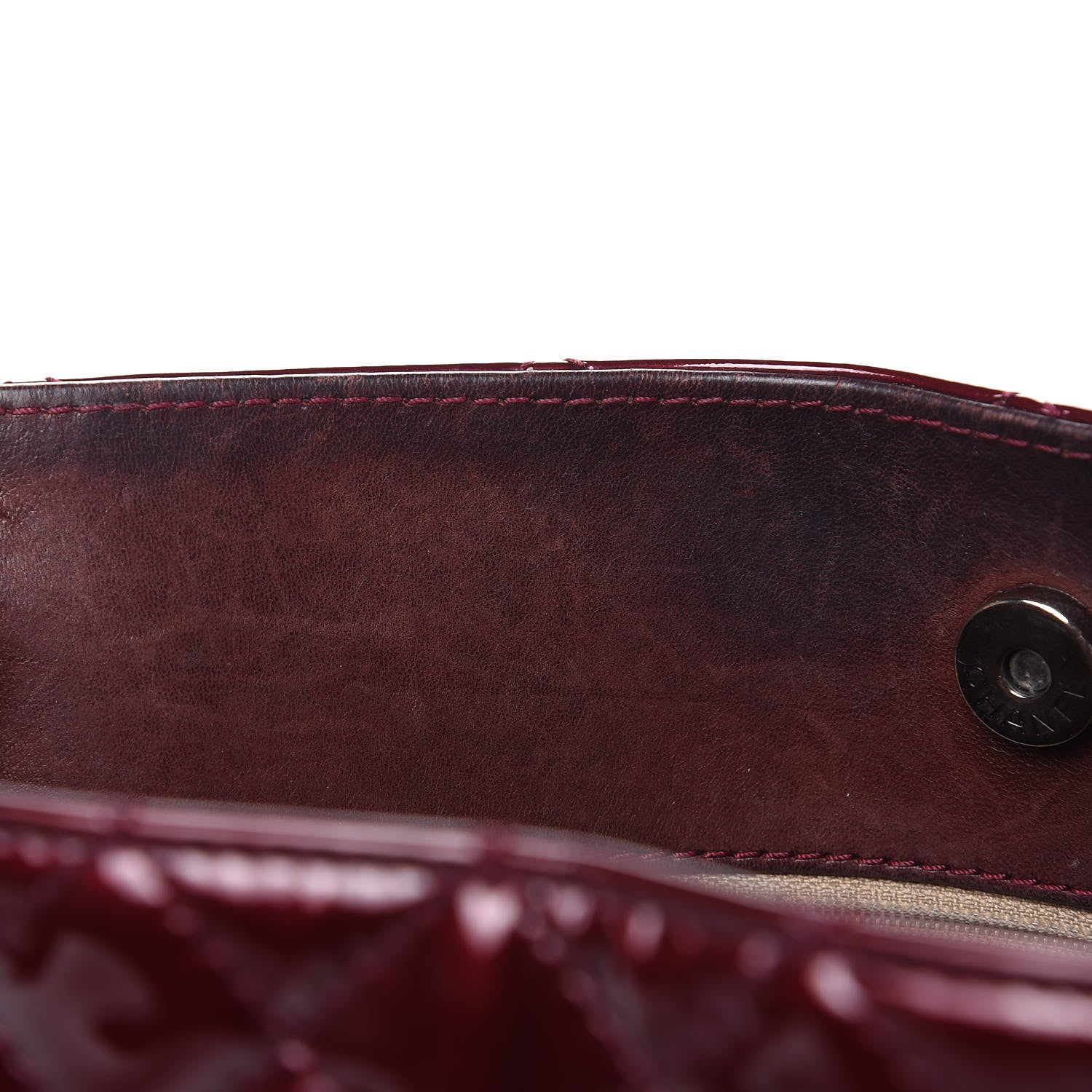 Chanel Patent Calfskin Quilted Reissue 2.55 Tote Burgundy 11 of 15