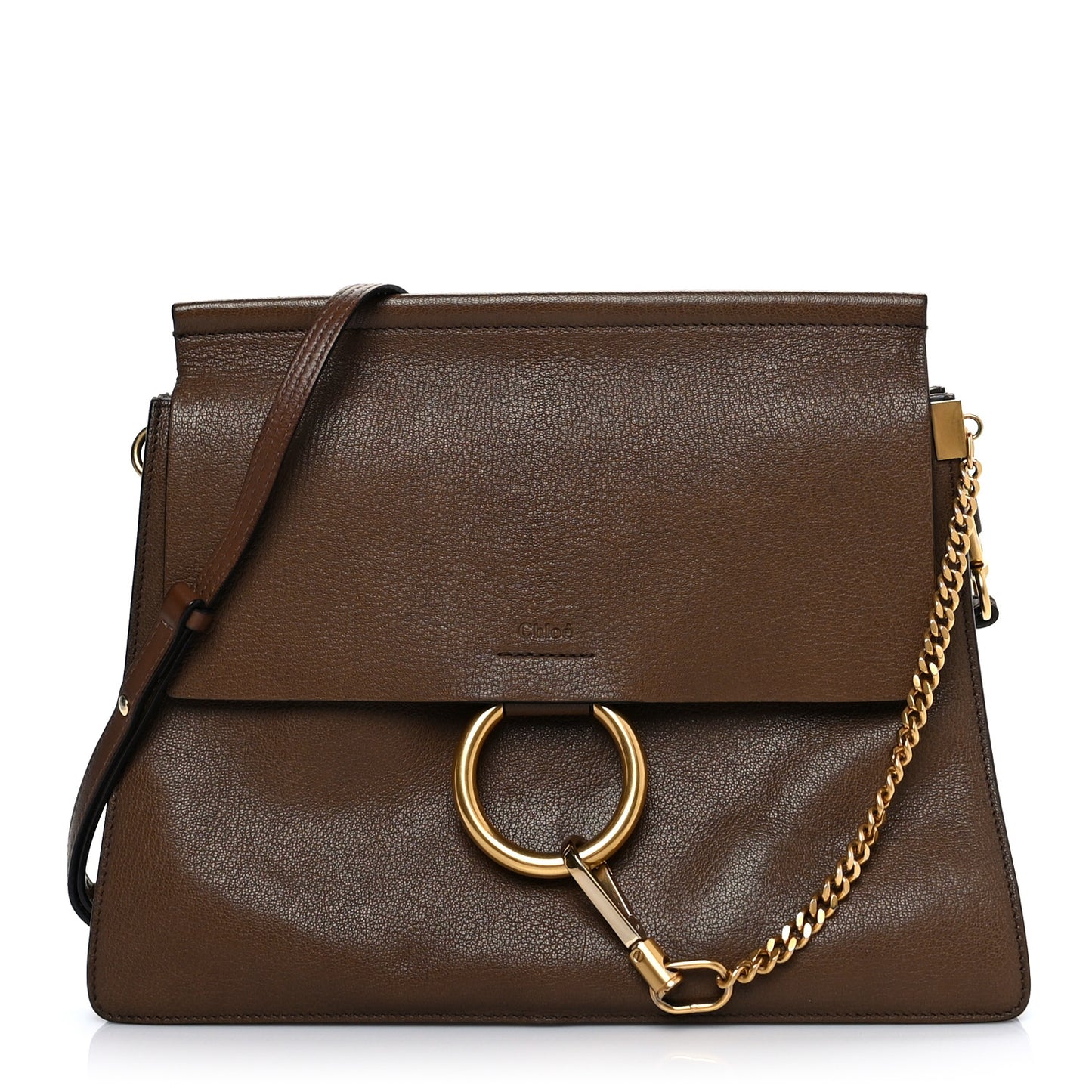 Goatskin Medium Faye Shoulder Bag Woody Khaki
