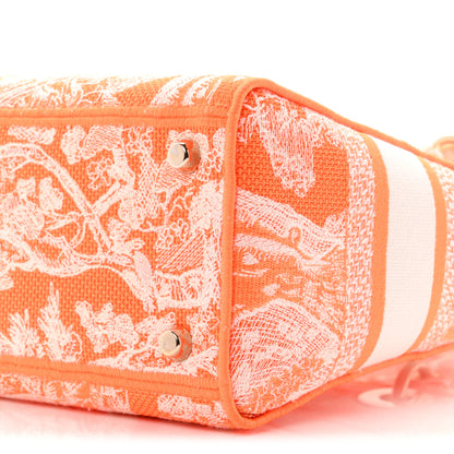 Christian Dior Canvas Toile De Jouy Reverse Embroidered Medium Lady D-Lite Fluorescent Orange 10 of 10