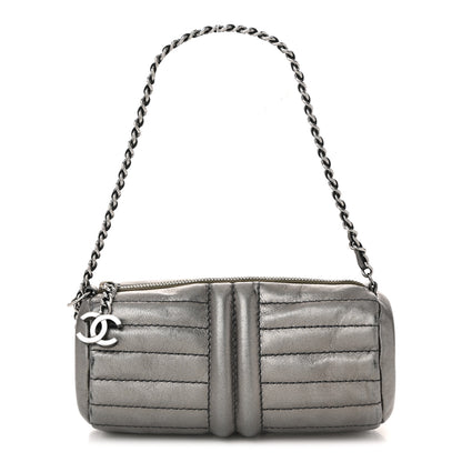 Chanel Metallic Lambskin Horizontal Quilt Pochette Dark Grey 1 of 12