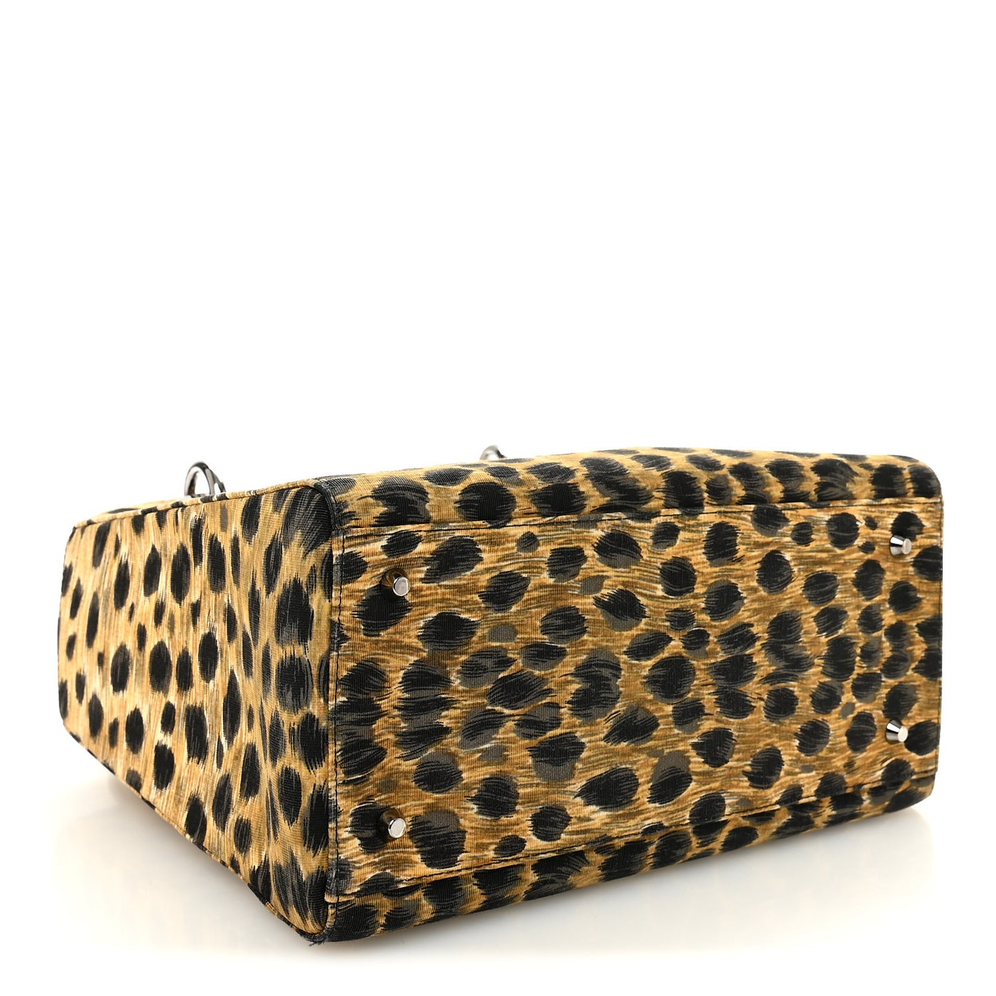 Canvas Leopard Print Medium Lady Dior