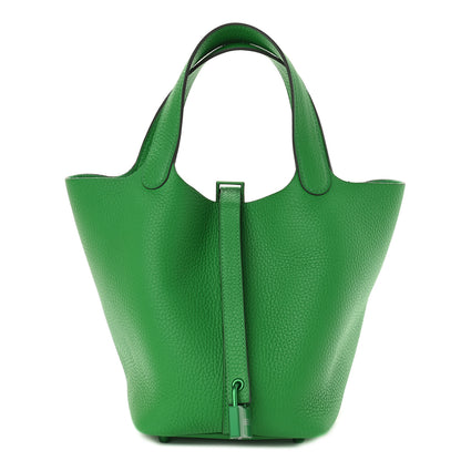 Hermes Taurillon Clemence Monochrome Picotin Lock 18 PM Bambou 1 of 9