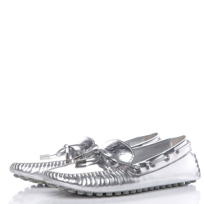 Louis Vuitton Calfskin Monogram Gloria Loafers 39 Silver 3 of 11