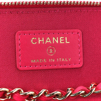 Chanel Lambskin Quilted Trendy Small Vanity Case With Chain Dark Pink 6 of 12