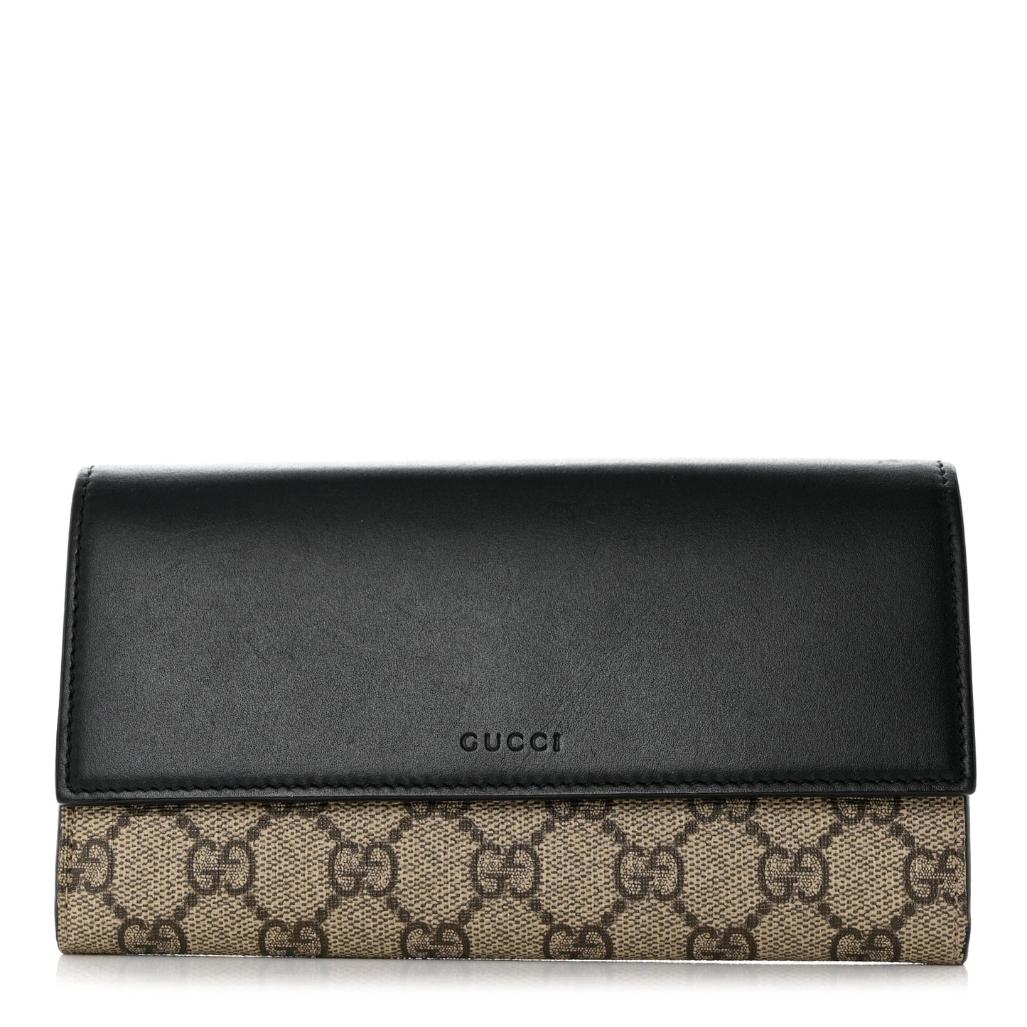 Calfskin GG Supreme Monogram Continental Wallet Black