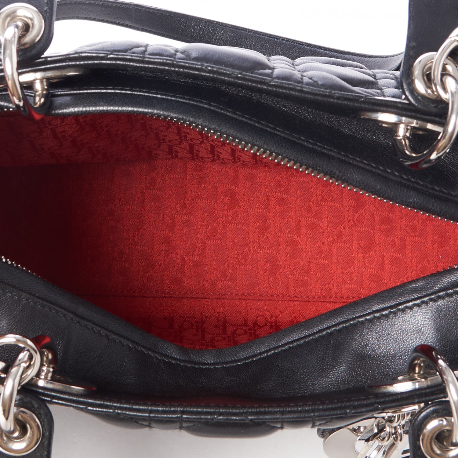 Christian Dior Lambskin Cannage Medium Lady Dior Black 4 of 8
