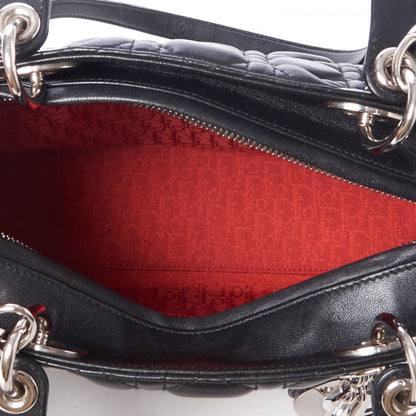 Christian Dior Lambskin Cannage Medium Lady Dior Black 4 of 8