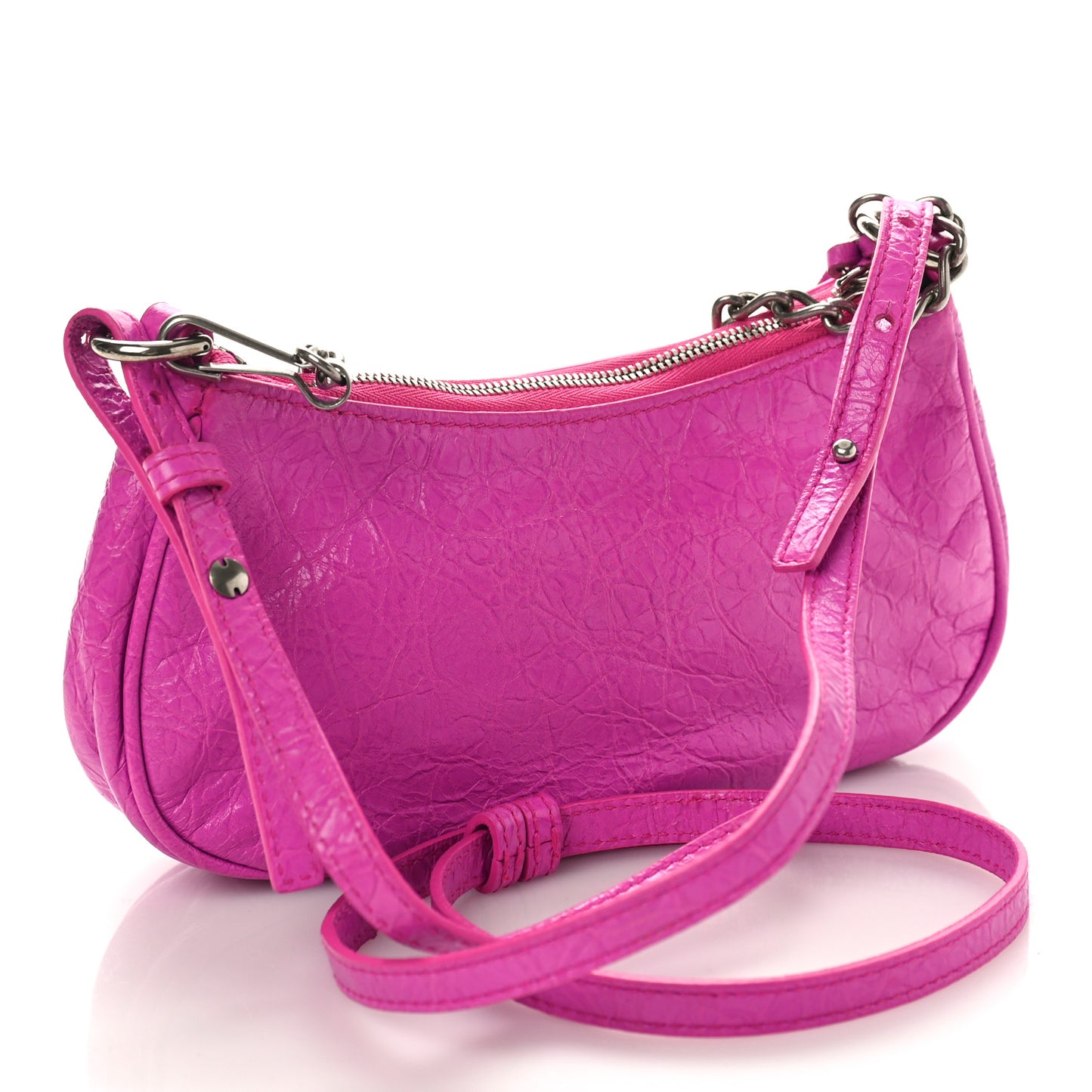 Agneau Arena Le Cagole Mini Purse With Chain Lipstick Pink