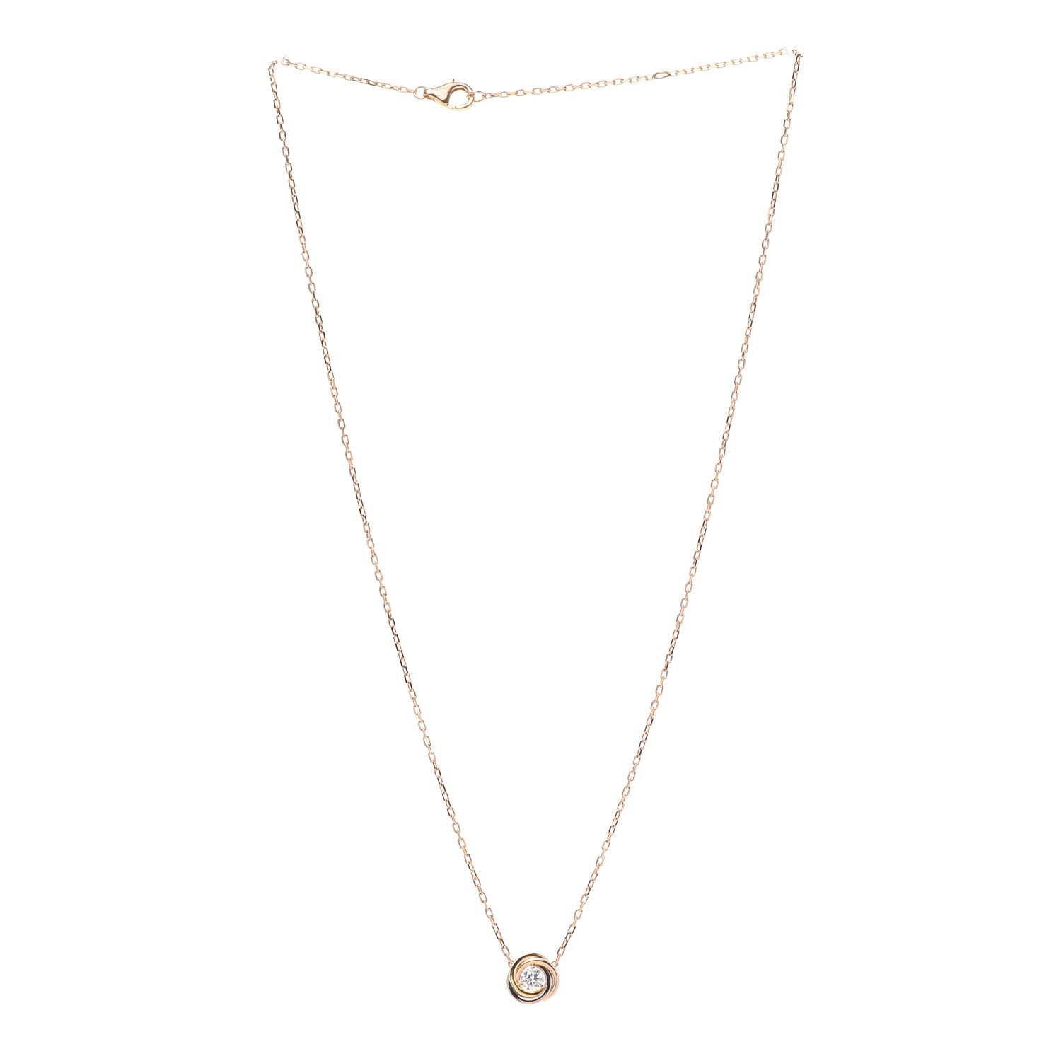 Cartier 18K Pink White Yellow Gold Diamond Trinity De Cartier Pendant Necklace 3 of 7