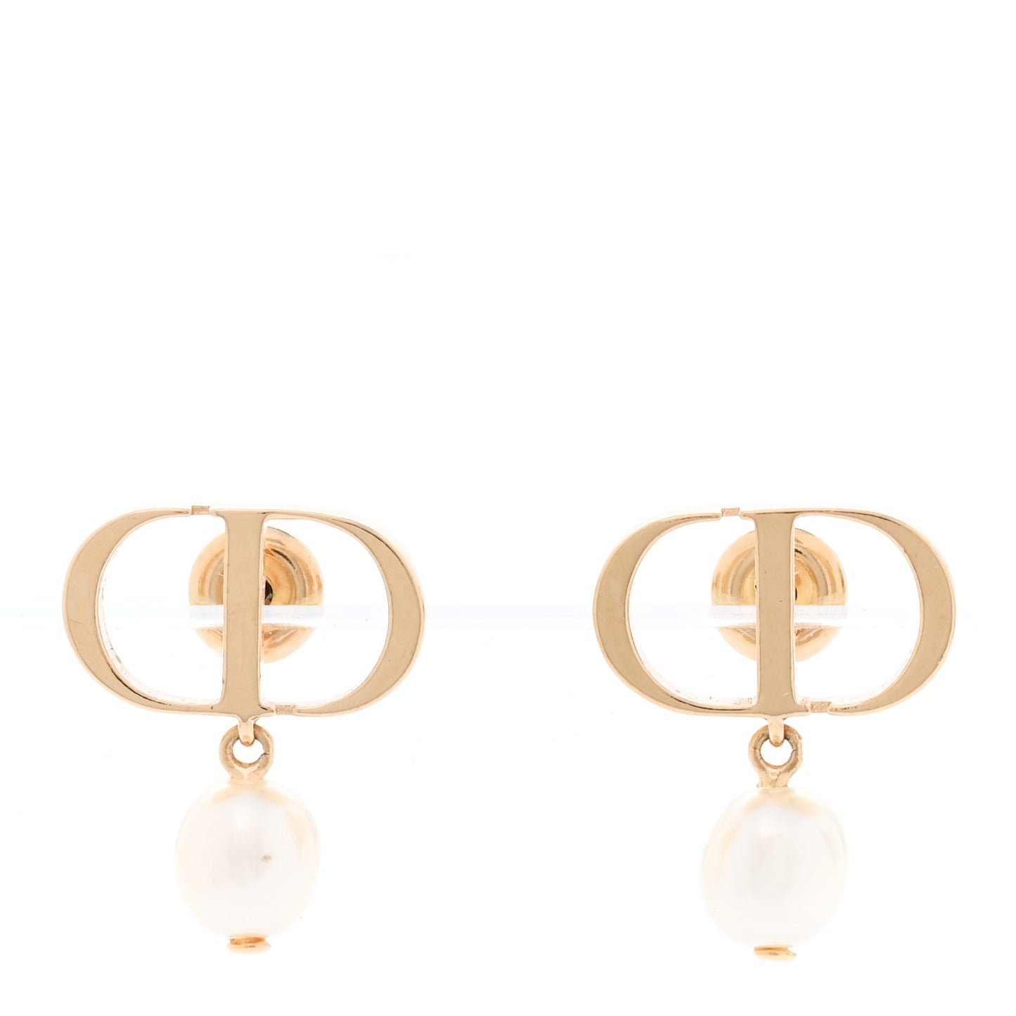 Pearl Logo Earrings Gold