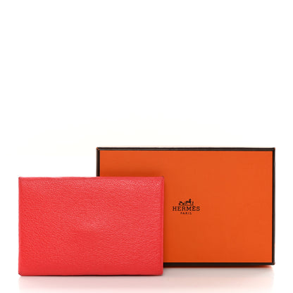 Hermes Chevre Mysore Verso Calvi Card Case Rose Texas Quebracho 12 of 12