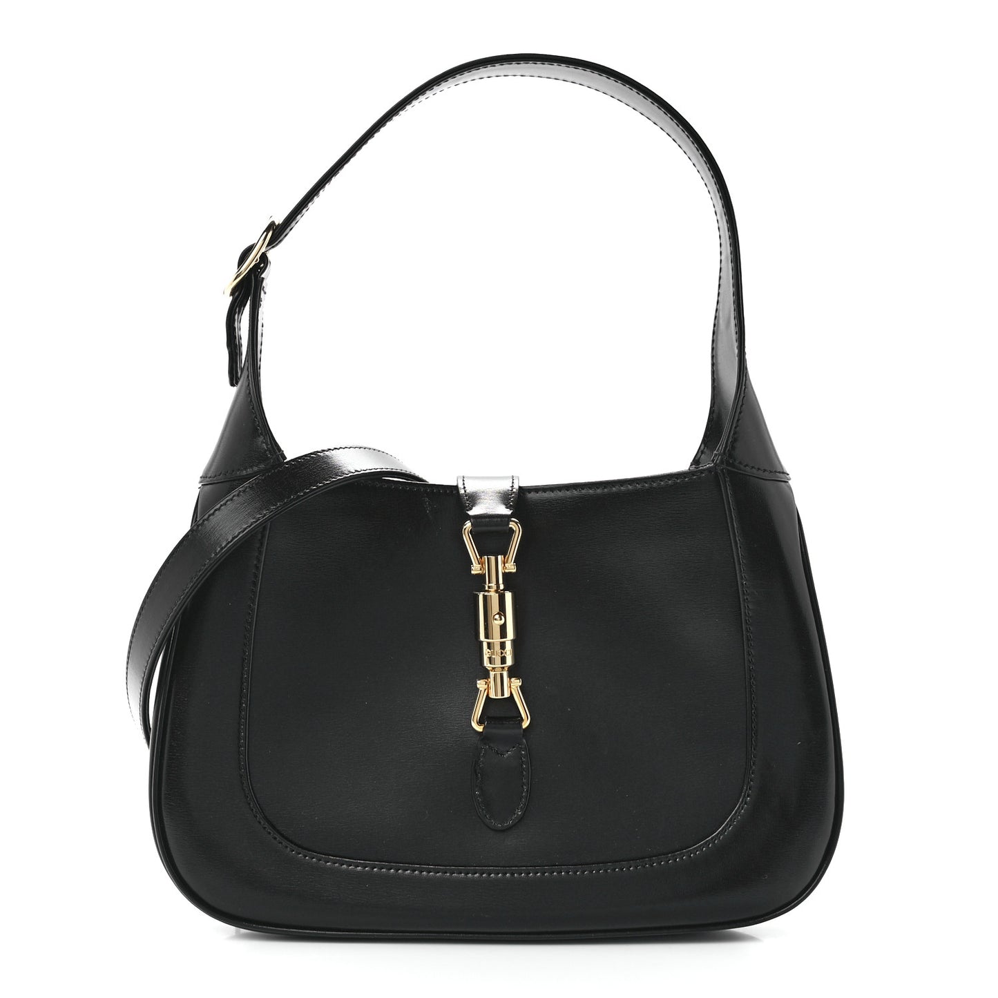 Boarded Dyana Lux Calfskin Small Jackie 1961 Hobo Black