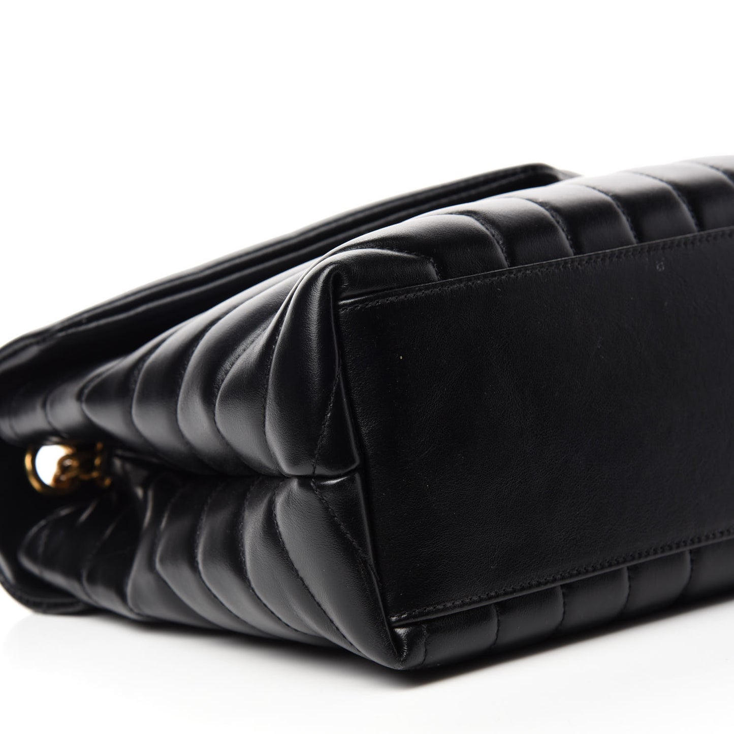 Calfskin Y Quilted Monogram Medium Loulou Chain Satchel Black