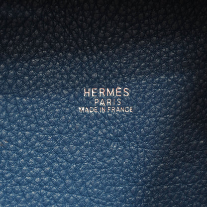 Hermes Taurillon Clemence Picotin MM Blue Jean 6 of 7