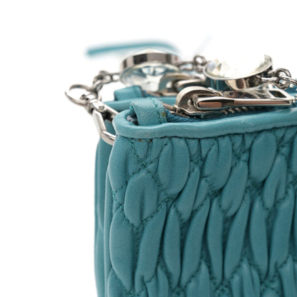 Miu Miu Nappa Matelasse Crystal Crossbody Clutch Fuxia 10 of 10