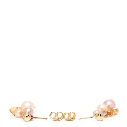 Marco Bicego 18K Yellow Gold Multi Gemstone Pearl Paradise Three-Strand Drop Earrings 3 of 5