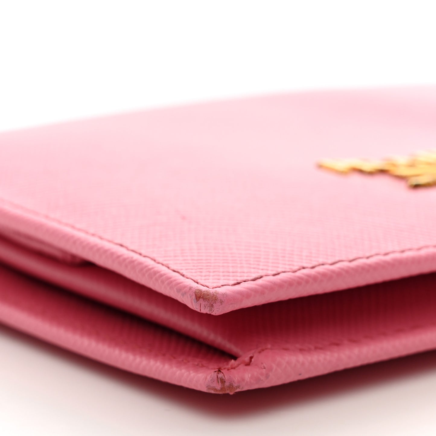 Saffiano Metal Compact Snap Bi-Fold Wallet Petalo