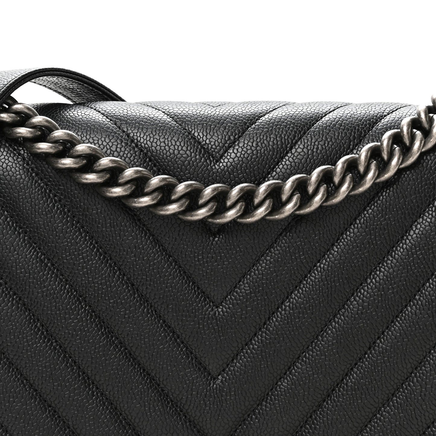 Calfskin Chevron Quilted New Medium Boy Flap Black