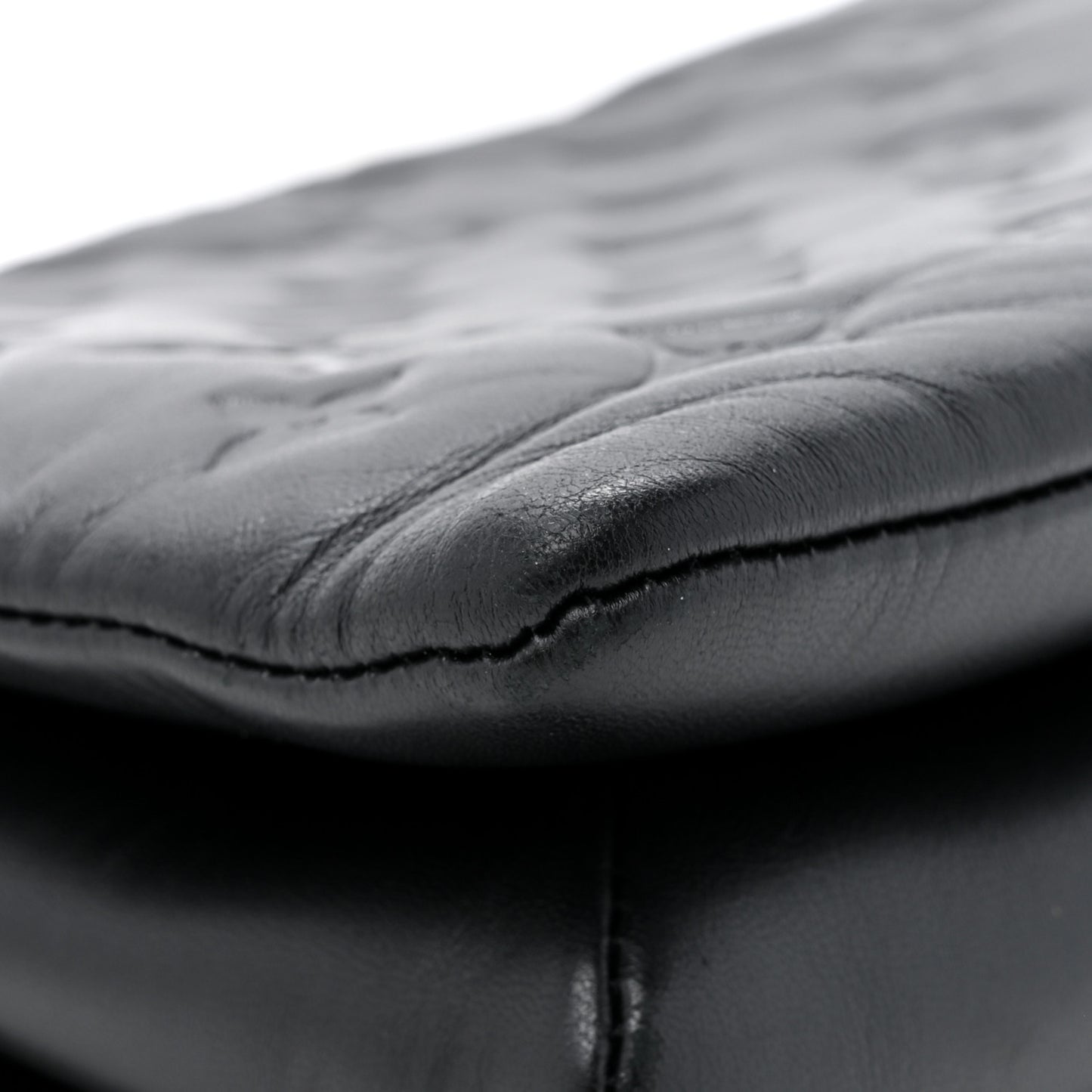 Lambskin Embossed Monogram Coussin PM Black