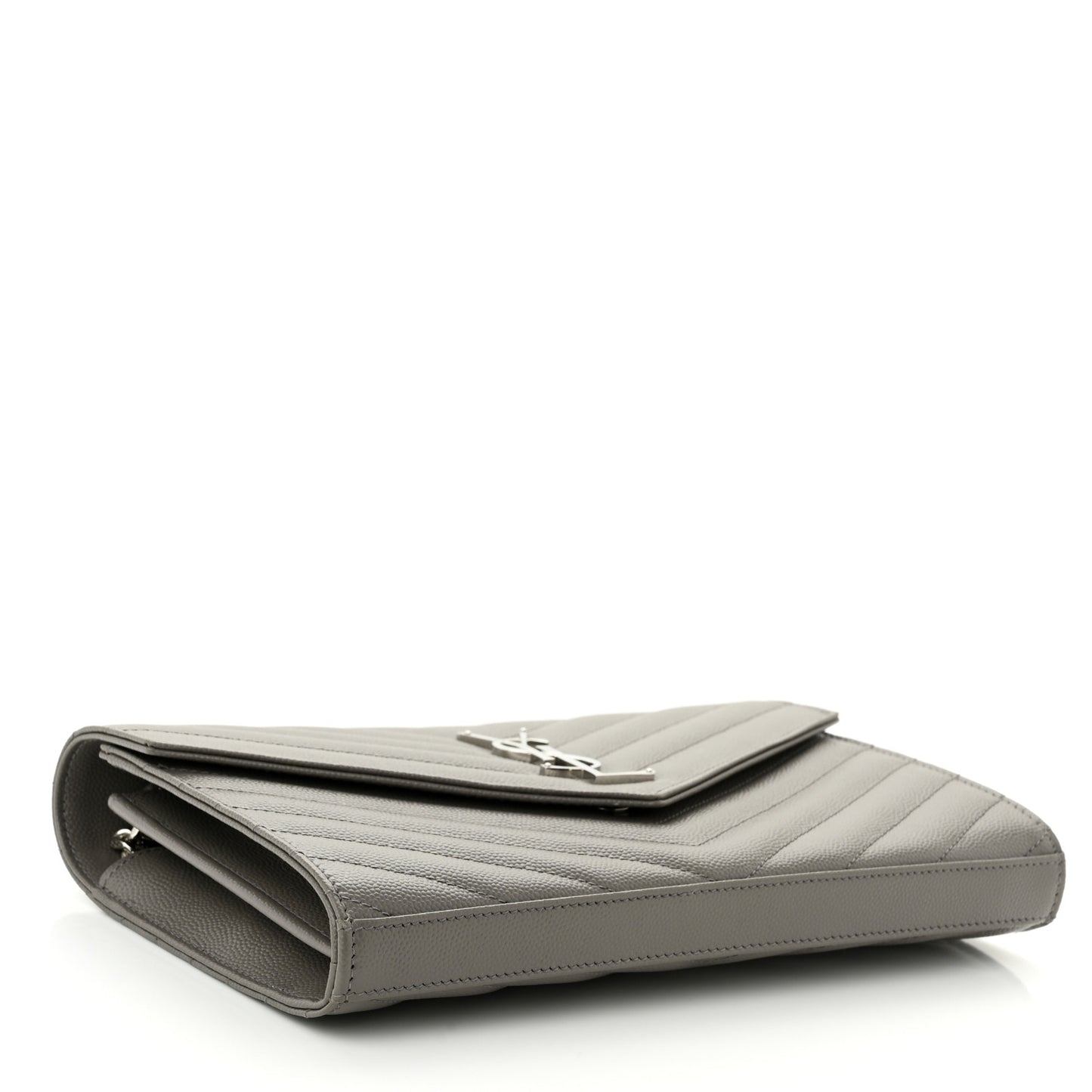 Grain De Poudre Matelasse Chevron Monogram Chain Wallet Asphalt