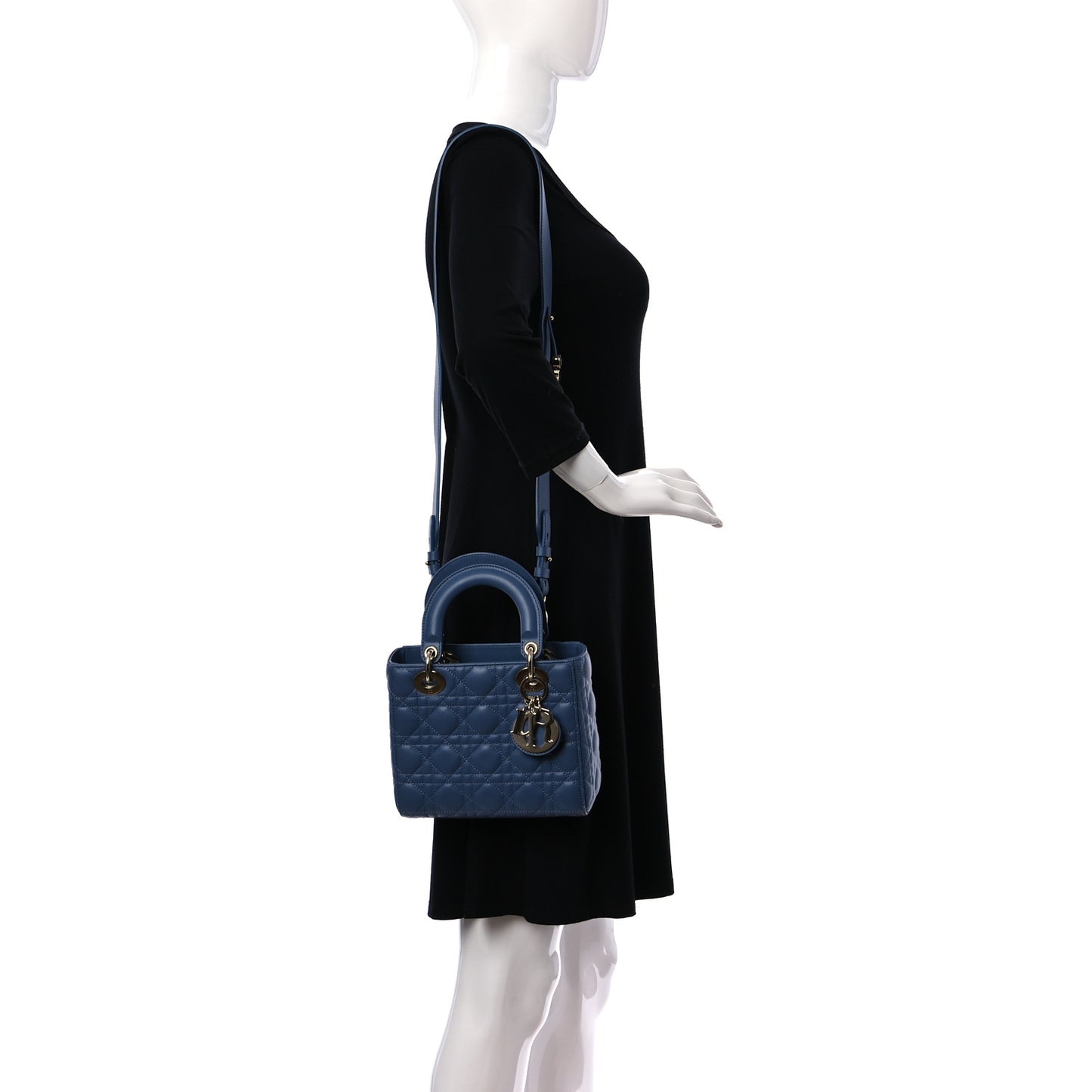Lambskin Cannage Small My ABCDior Lady Dior Blue