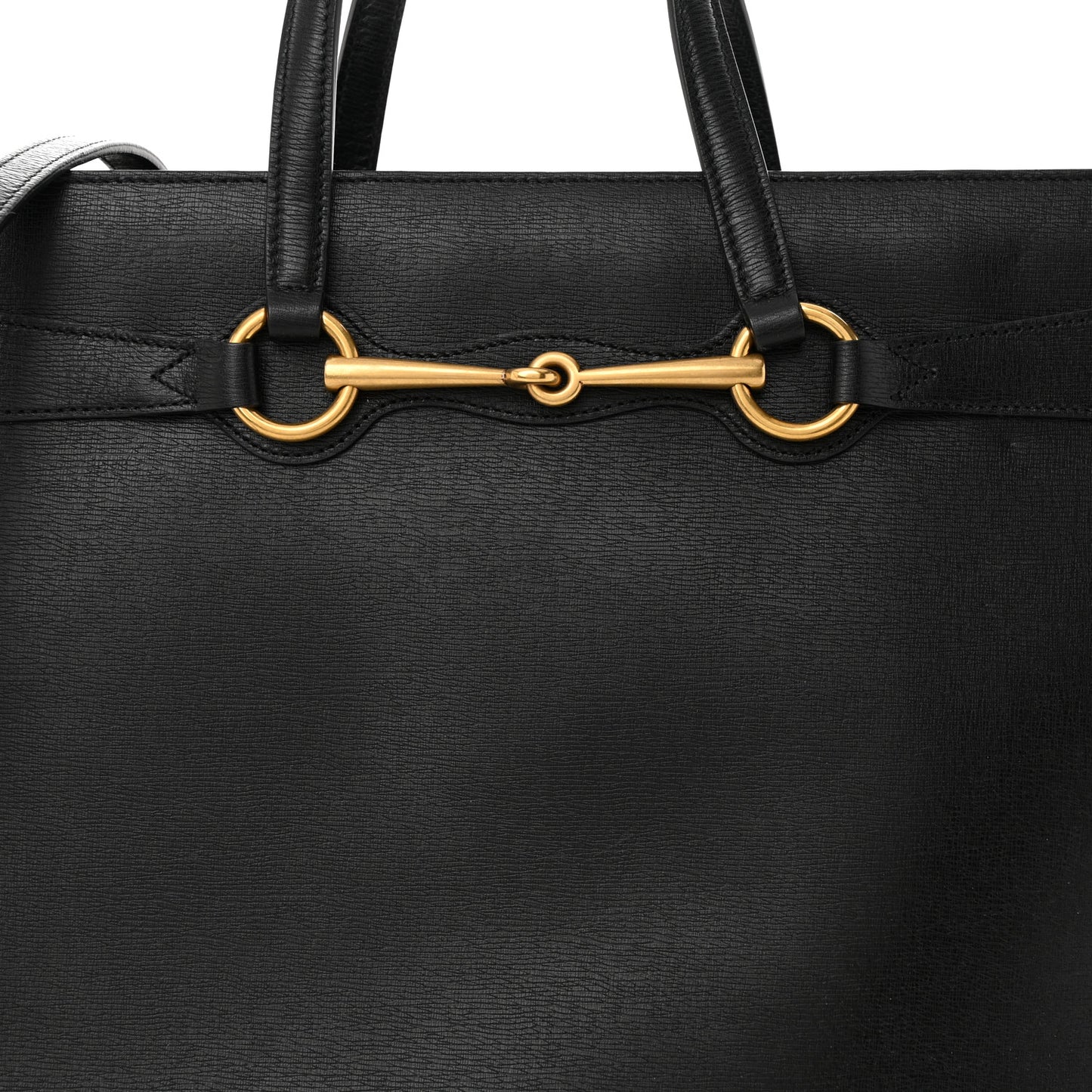 Textured Calfskin Large Bright Bit Tote Black