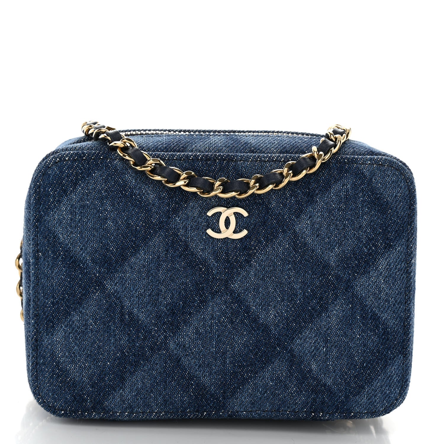 Chanel Printed Denim CC Camera Case Blue 1 of 10
