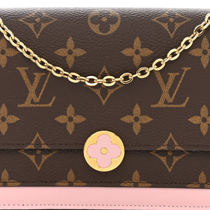 Louis Vuitton Monogram Flore Chain Wallet Rose Ballerine 7 of 12