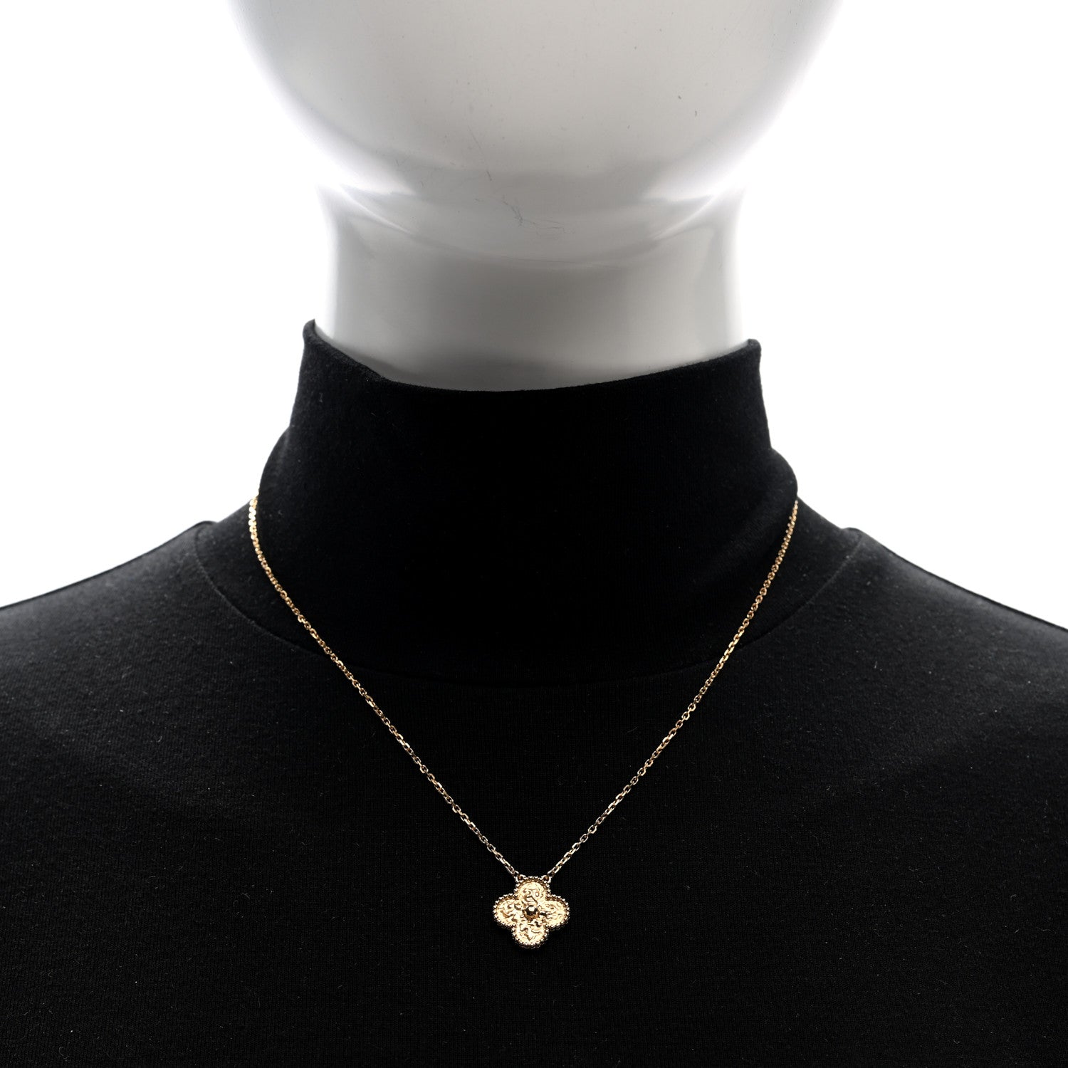 Van Cleef & Arpels 18K Yellow Gold Vintage Alhambra Pendant Necklace 2 of 5