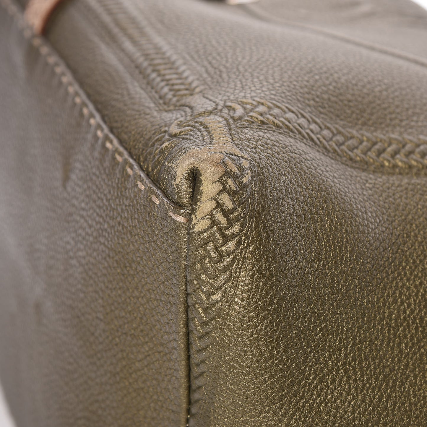 Calfskin Romano Selleria Large Villa Borghese Tote Green