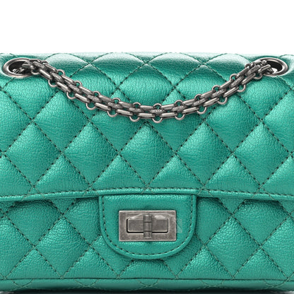 Chanel Metallic Sheepskin Quilted 2.55 Reissue Mini Flap Green 8 of 11