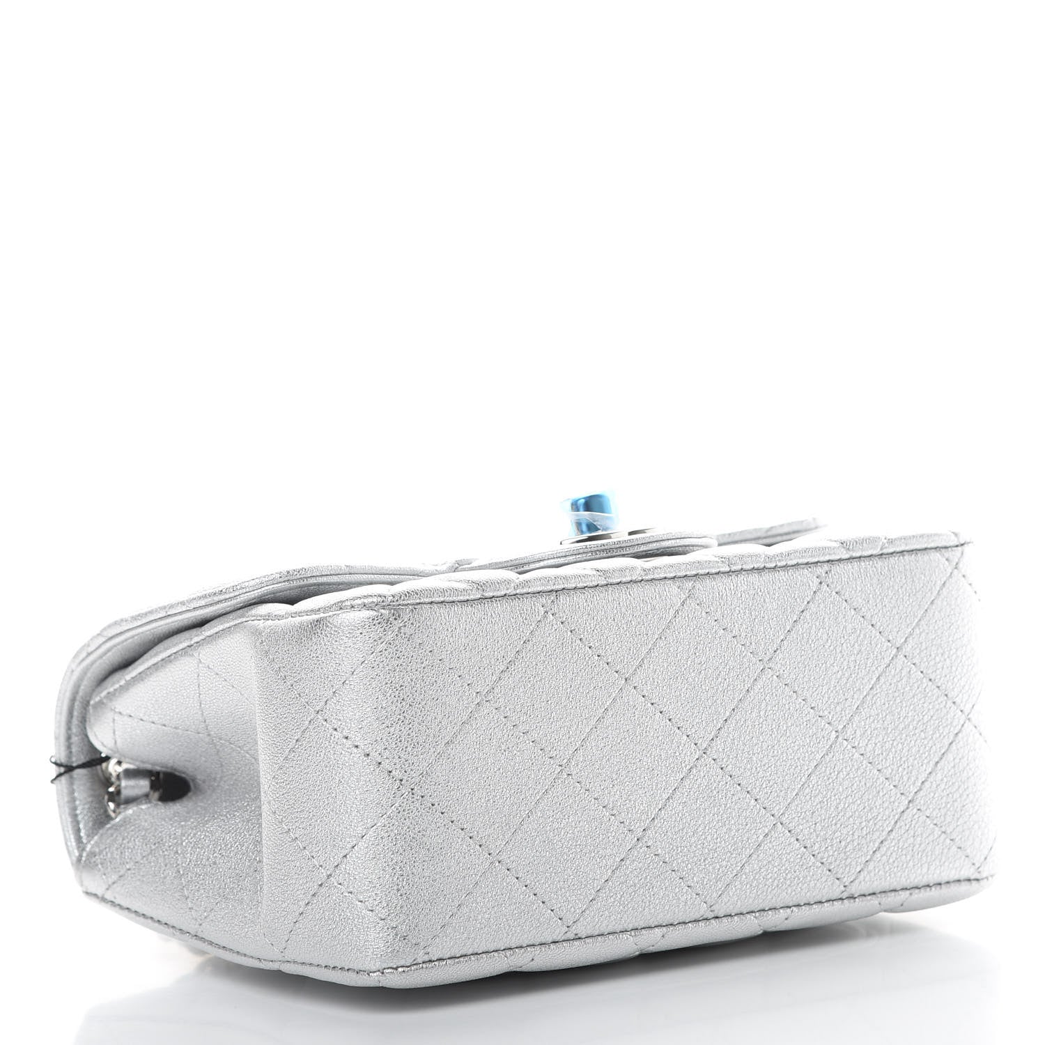 Chanel Metallic Lambskin Quilted Mini Square Flap Silver 4 of 11
