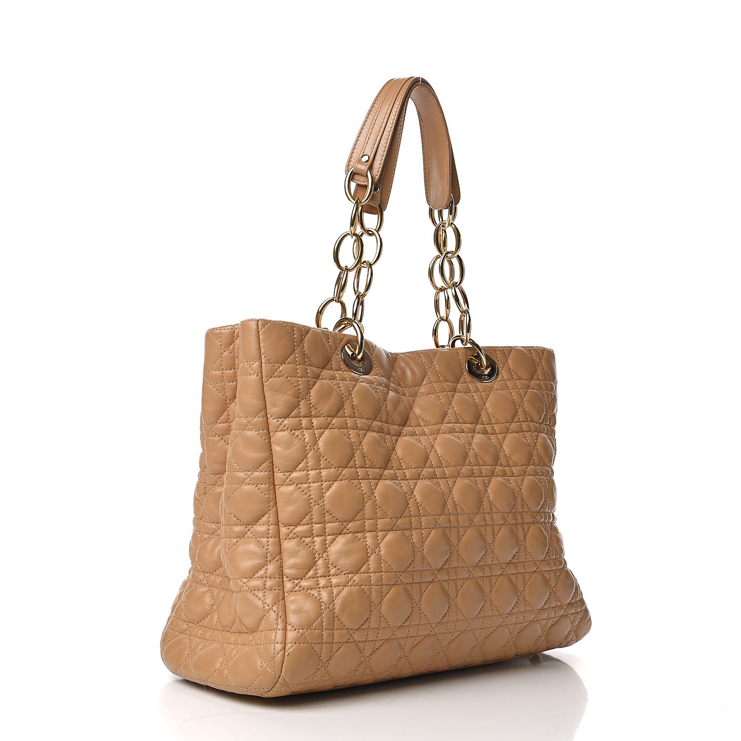 Lambskin Cannage Large Dior Soft Shopping Tote Beige