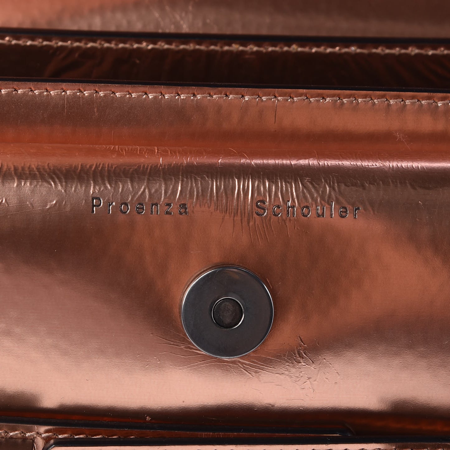 Mirrored Calfskin Mini PS11 Classic Shoulder Bag Copper