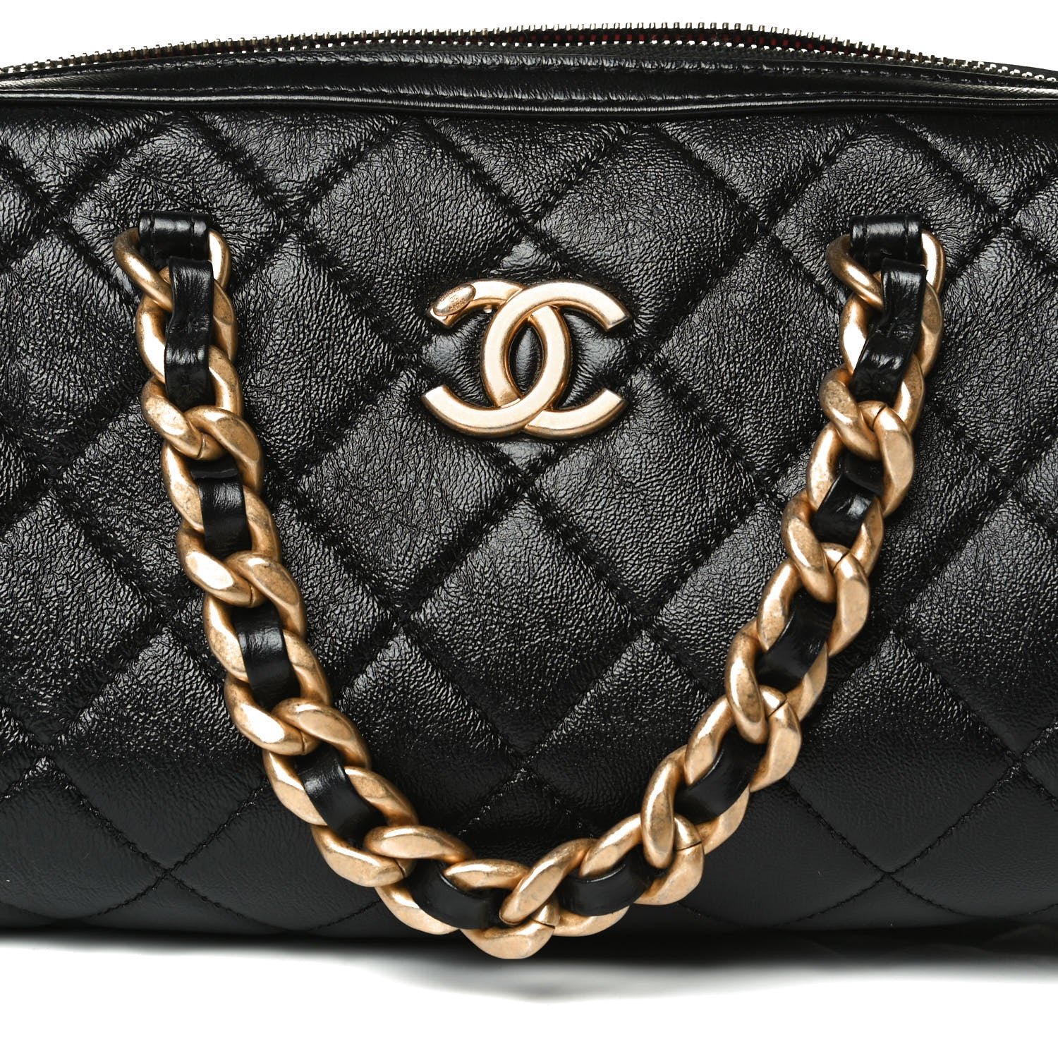 Chanel Shiny Lambskin Quilted Fashion Therapy Bowling Bag Black 15 of 25