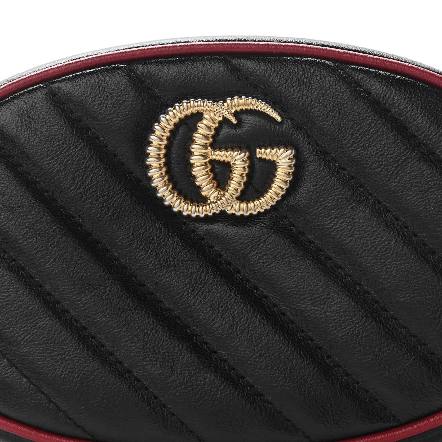 Azalea Calfskin Matelasse Diagonal Torchon GG Marmont Belt Bag 85 34 Black Romantic Cerise