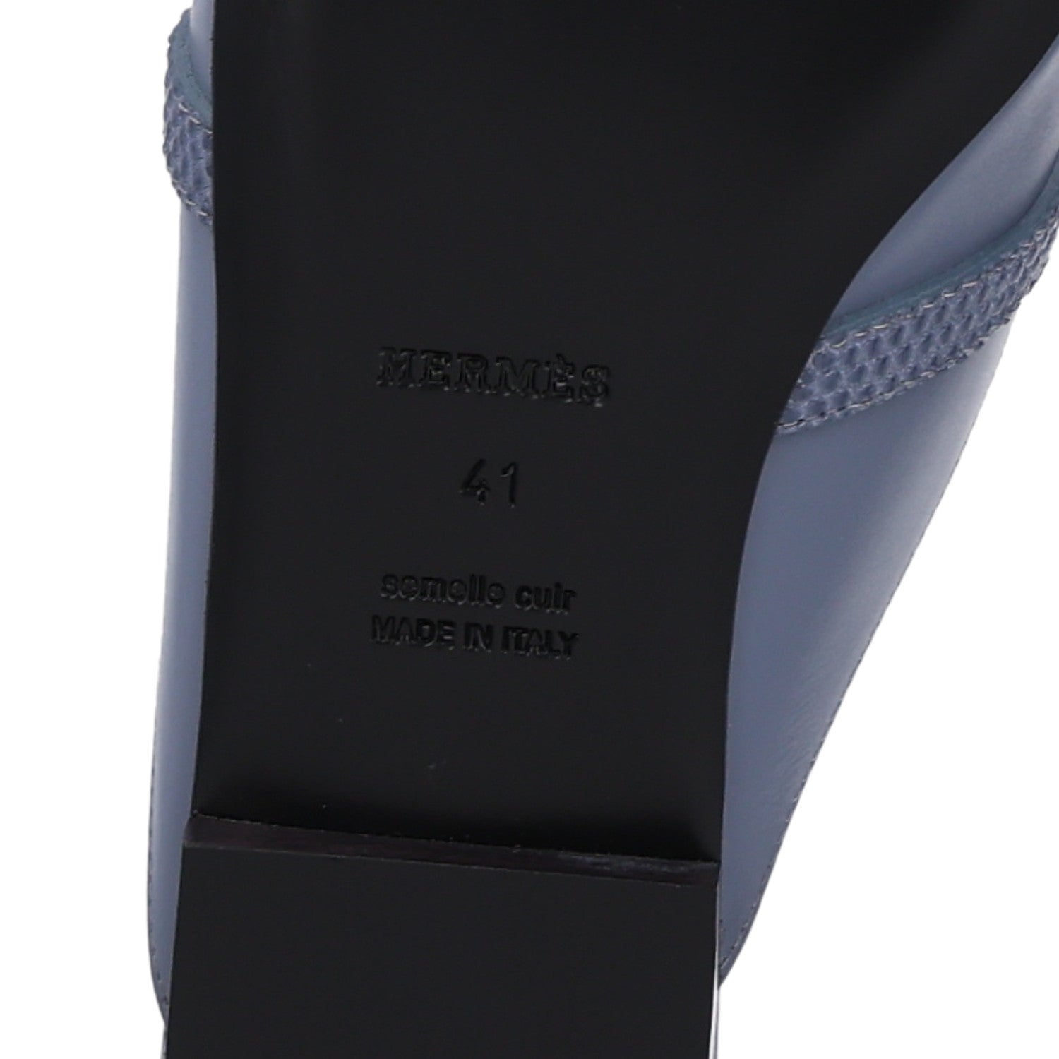 Hermes Lizard Calfskin Oz Mules 41 Bleu Grignon 8 of 11