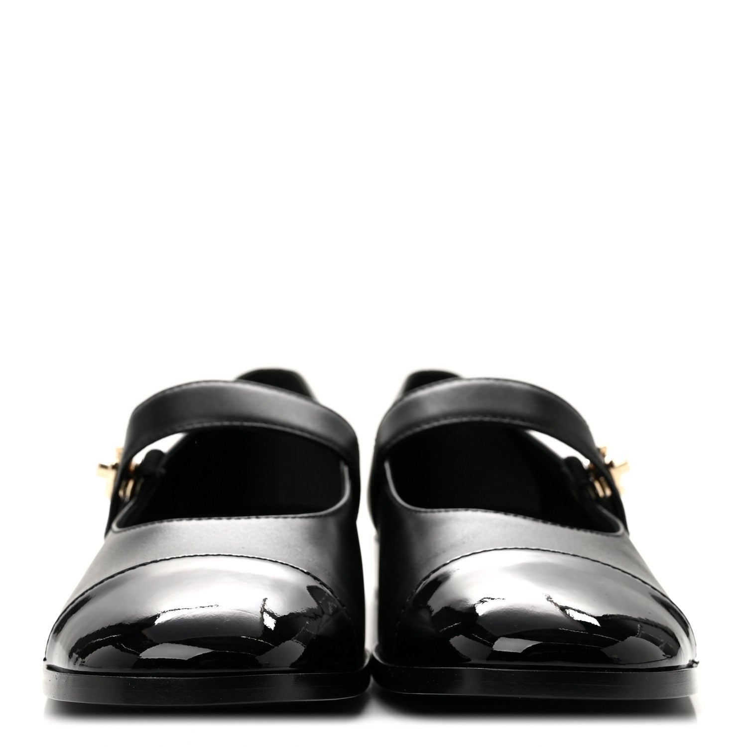 Chanel Calfskin Patent Mary Janes Flats 41 Black 3 of 11