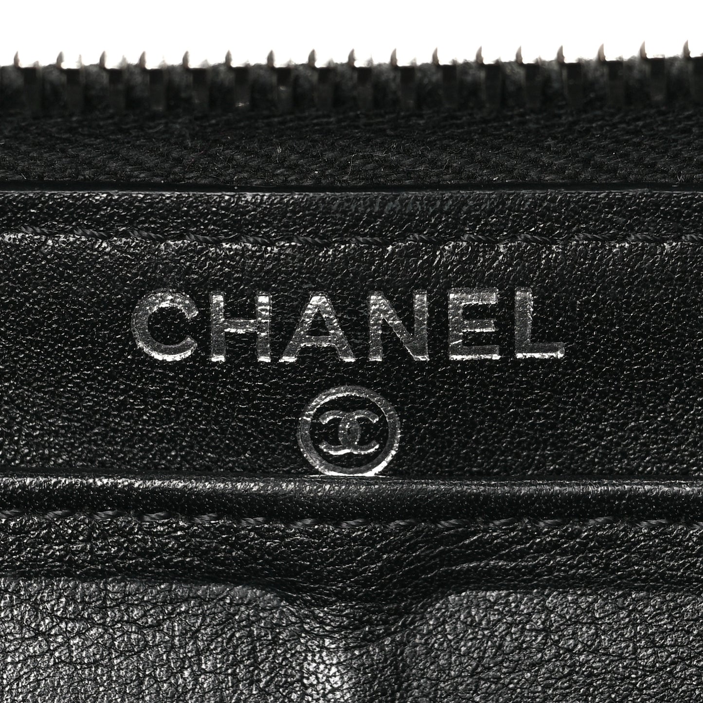 Patent Quilted Zip Around Wallet Black