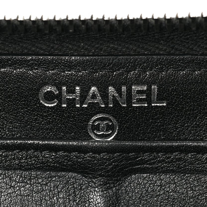 Chanel Patent Quilted Zip Around Wallet Black 7 of 7