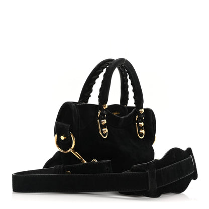 Balenciaga Baby Daim Suede Gold Metallic Edge Hardware Mini City Black 3 of 10