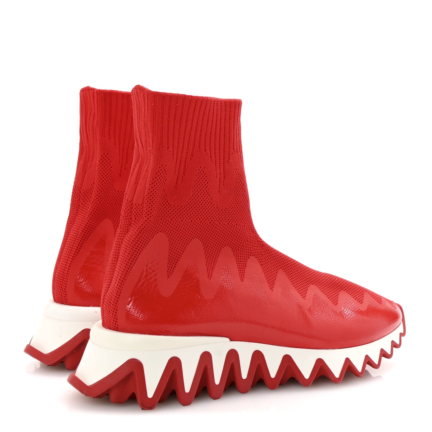 Knit Mesh Sharky Sock Sneakers 36 Red