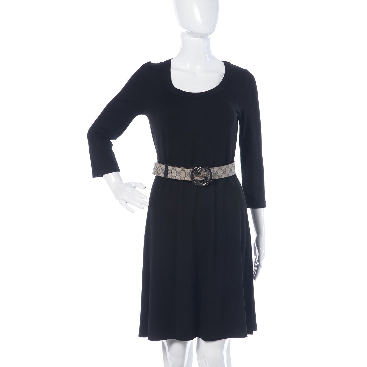 Gucci GG Plus Monogram Interlocking G Belt 85 34 Navy 2 of 8