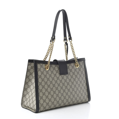Gucci GG Supreme Monogram Medium Padlock Tote Black 3 of 11