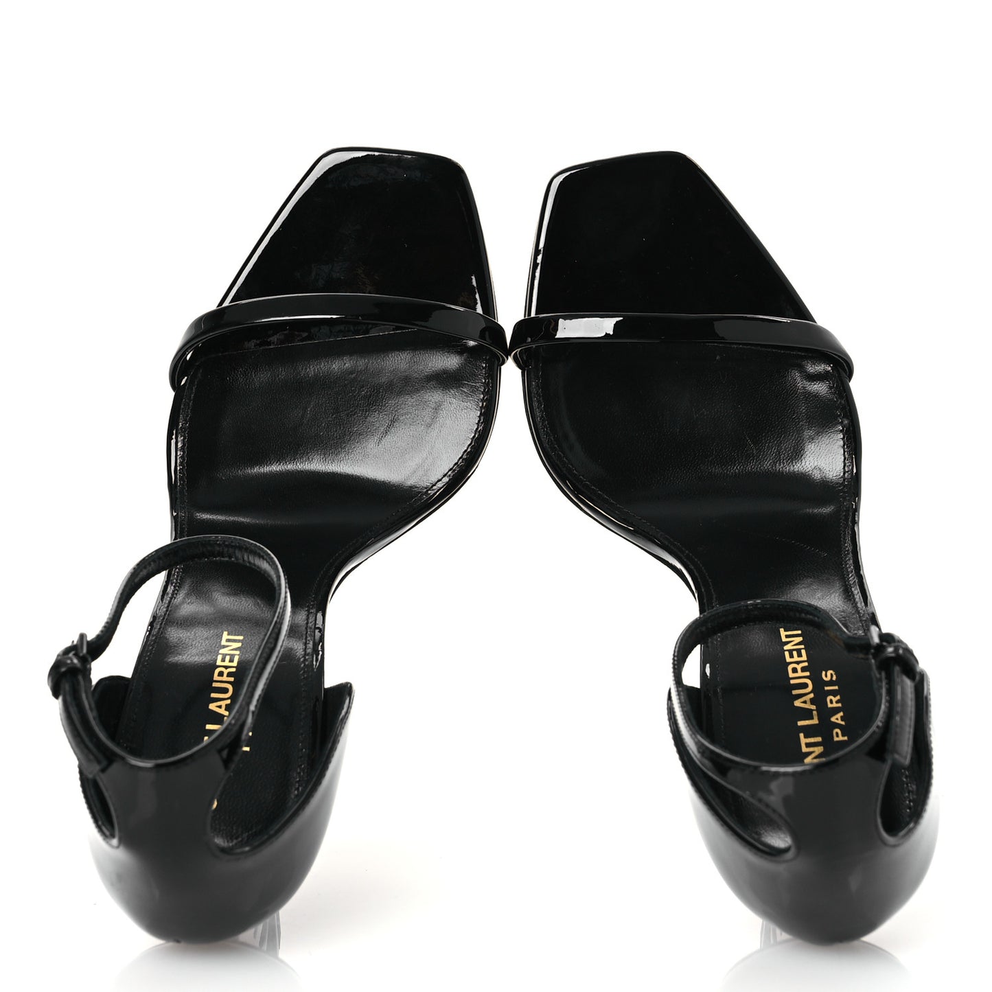 Patent Calfskin Opyum 110 Sandals 38.5 Black