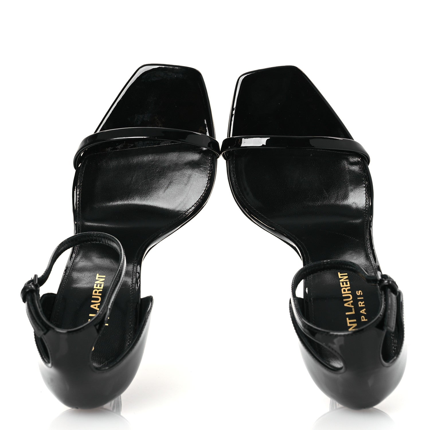 Saint Laurent Patent Calfskin Opyum 110 Sandals 38.5 Black 2 of 13