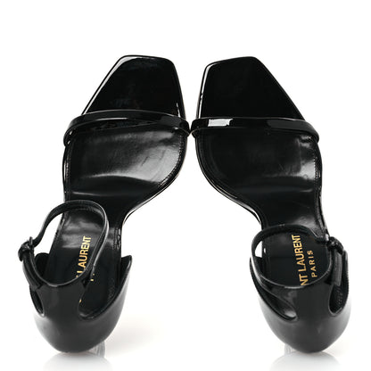Saint Laurent Patent Calfskin Opyum 110 Sandals 38.5 Black 2 of 13